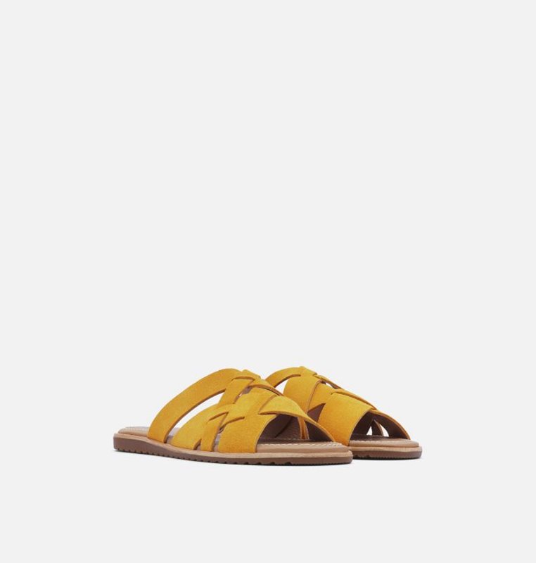 Womens Slides Yellow - Sorel Ella™ Sandal - 651329-QVO